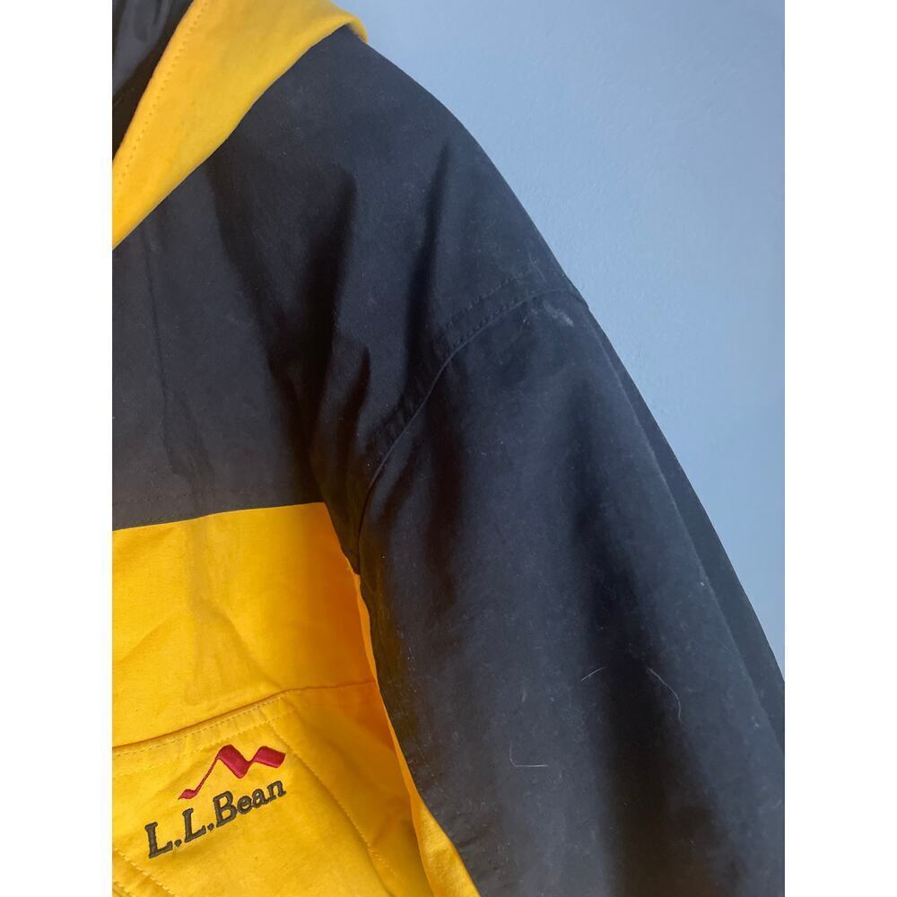 L.L. Bean Outdoors Coat Vintage Yellow Ski Jacket 80s 90s Retro Gathered Waist M - Picture 4 of 9